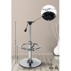 Kromfärgat höjdjusterbart metallstativ för barstol reservdelar