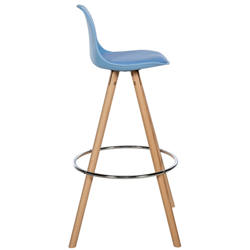 Modern barstol i bok med konstläder och fotstöd