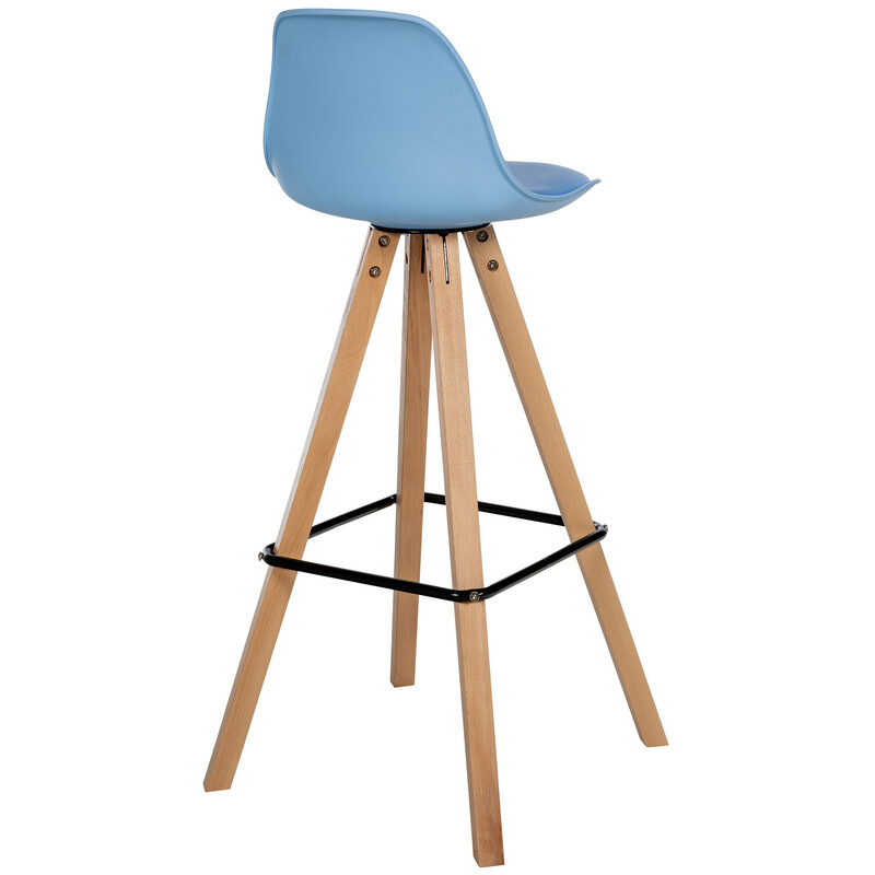 Elegant barstol i bok med vadderad sits och ryggstöd