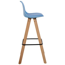 Elegant barstol i bok med vadderad sits och ryggstöd