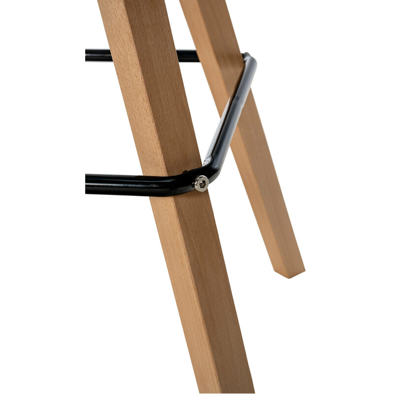 Modern barstol med tygklädsel och bokstomme