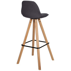 Modern barstol med tygklädsel och bokstomme