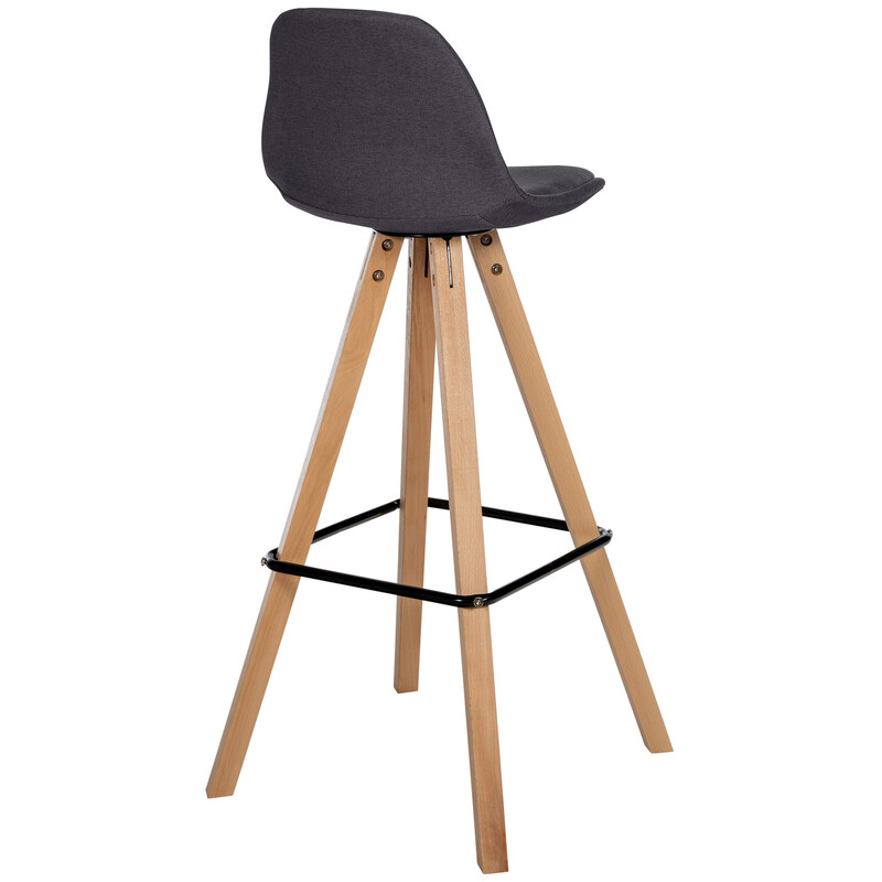 Modern barstol med tygklädsel och bokstomme