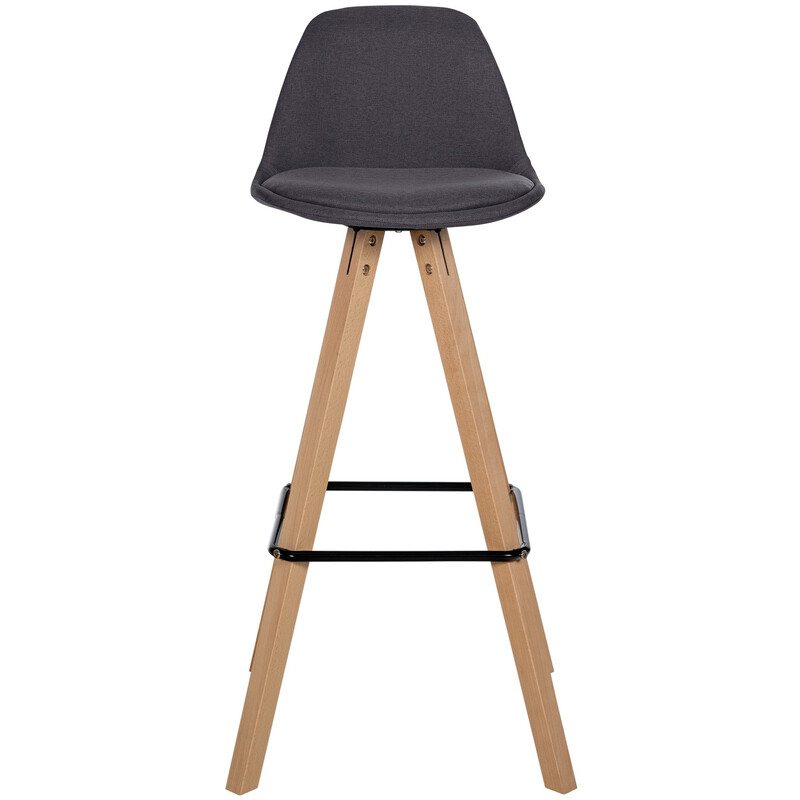 Modern barstol med tygklädsel och bokstomme