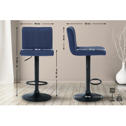 Eleganta svängbara barstolar i sammet med justerbar höjd