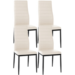 Elegant matgrupp med hög ryggstöd och metallben