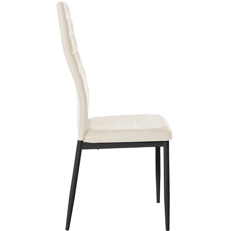 Eleganta matbordsstolar med hög rygg och metallben