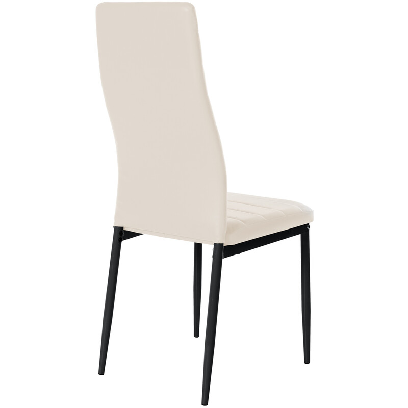 Eleganta matbordsstolar med hög rygg och metallben