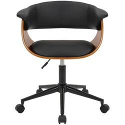 Ergonomisk kontorsstol i valnöt och konstläder, höjdjusterbar