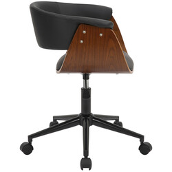 Ergonomisk kontorsstol i valnöt och konstläder, höjdjusterbar