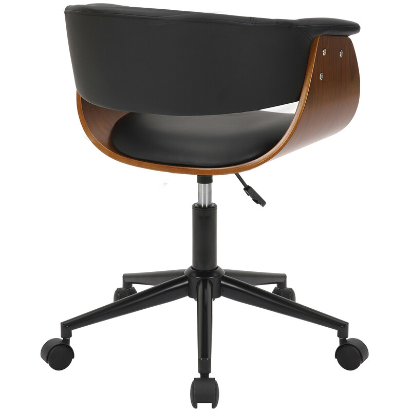 Ergonomisk kontorsstol i valnöt och konstläder, höjdjusterbar