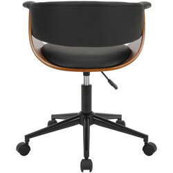 Ergonomisk kontorsstol i valnöt och konstläder, höjdjusterbar