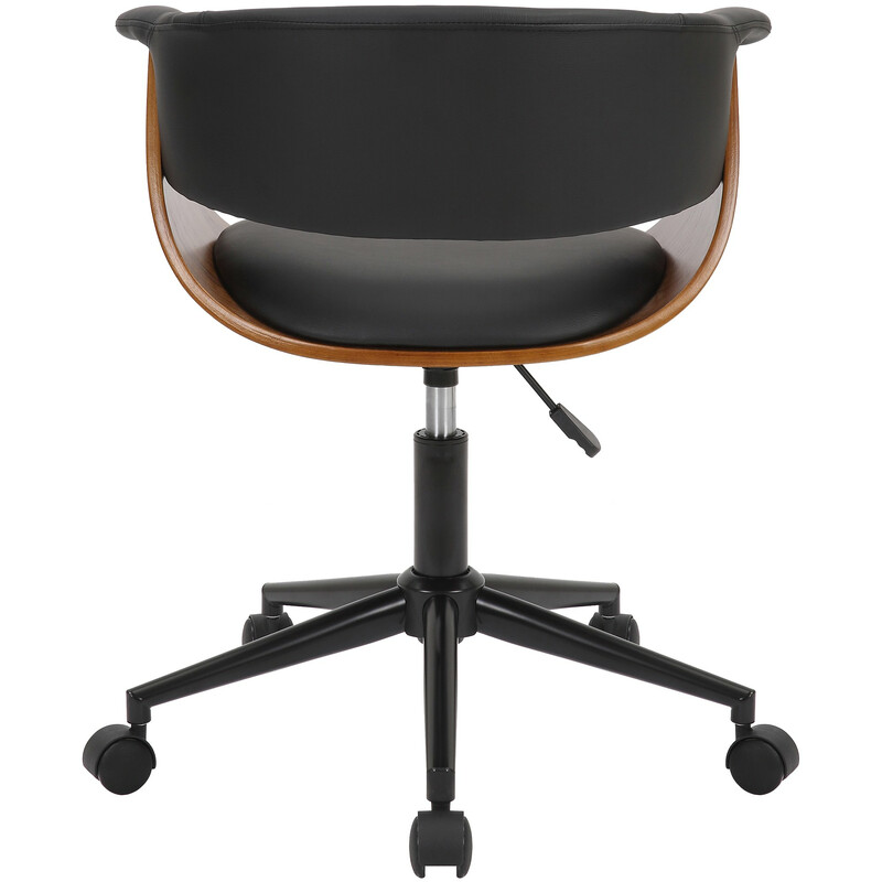 Ergonomisk kontorsstol i valnöt och konstläder, höjdjusterbar