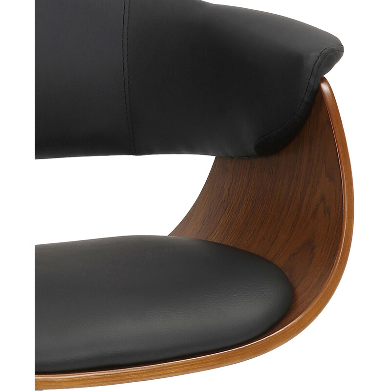 Ergonomisk kontorsstol i valnöt och konstläder, höjdjusterbar