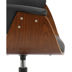 Ergonomisk kontorsstol i valnöt och konstläder, höjdjusterbar