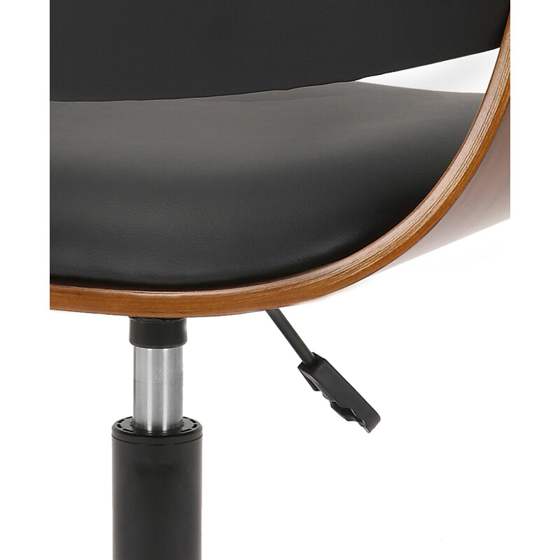 Ergonomisk kontorsstol i valnöt och konstläder, höjdjusterbar