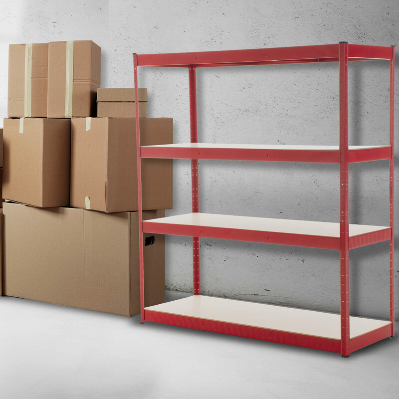 Robust hyllsystem för tung förvaring, justerbar och enkel montering