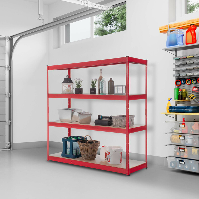 Robust hyllsystem för tung förvaring, justerbar och enkel montering