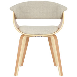 Elegant stoluppsättning i böjt trä med tygklädsel