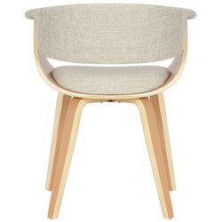 Elegant stoluppsättning i böjt trä med tygklädsel