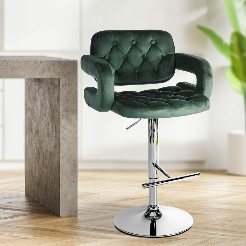 Dublin barstol med justerbar höjd och sammetklädsel