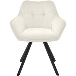 Elegant svängbar matstol med quiltat ryggstöd och metallram