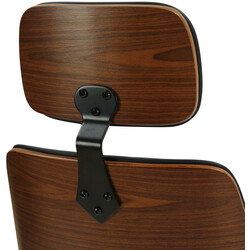 Elegant ergonomisk kontorsstol i konstläder med trärygg