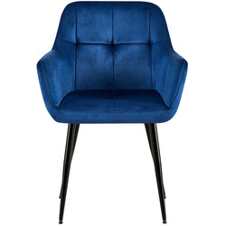 Elegant och bekväm matstol i svart sammet med metallram