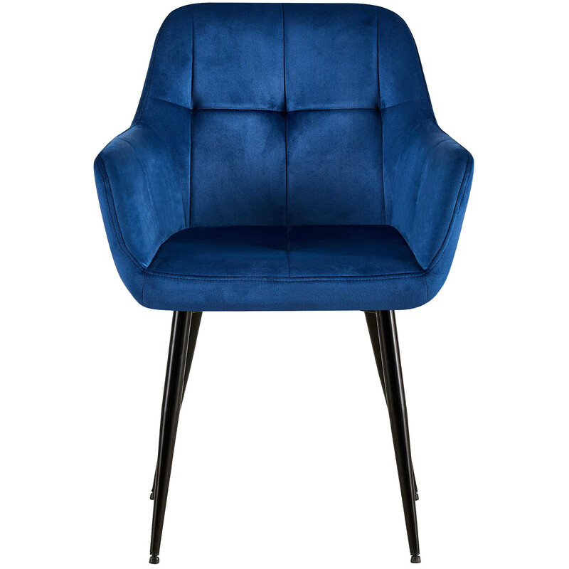 Elegant och bekväm matstol i svart sammet med metallram