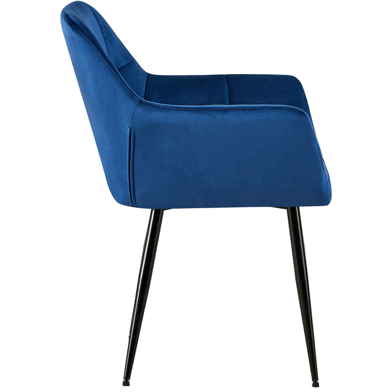 Elegant och bekväm matstol i svart sammet med metallram