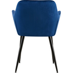 Elegant och bekväm matstol i svart sammet med metallram