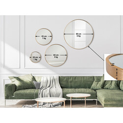 Rund spegel med tunn ram i fyra storlekar