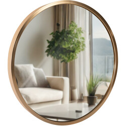 Rund spegel med tunn ram i fyra storlekar