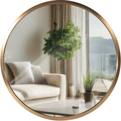 Rund spegel med tunn ram i fyra storlekar