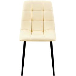 Elegant matstol i konstläder med stabil metallstomme