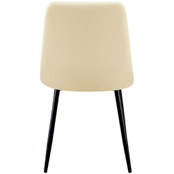 Elegant matstol i konstläder med stabil metallstomme