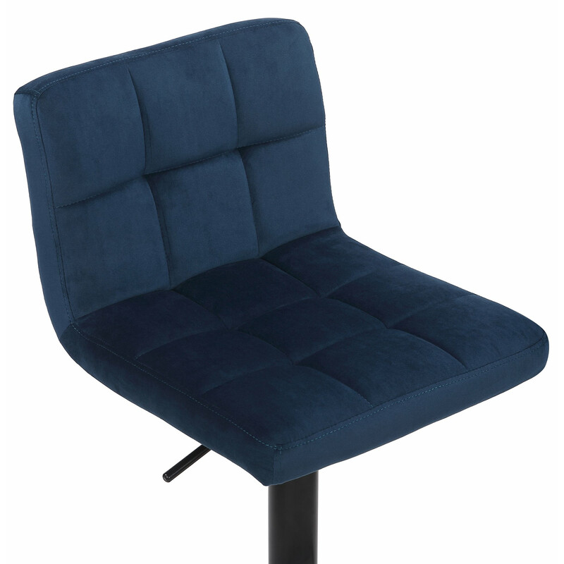 Moderna höjdjusterbara barstolar i sammet med fotstöd