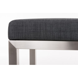 Stilren barstol Taylor E80 i rostfritt stål och tyg