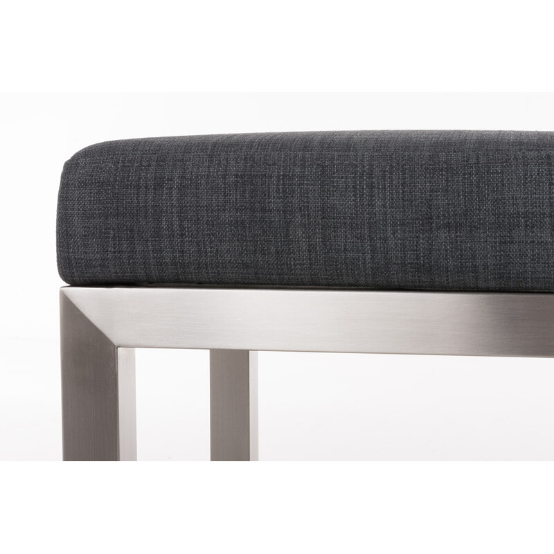 Stilren barstol Taylor E80 i rostfritt stål och tyg