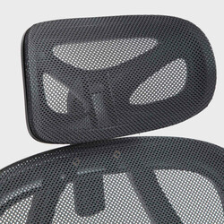 Ergonomisk kontorsstol med justerbart nackstöd och svankstöd