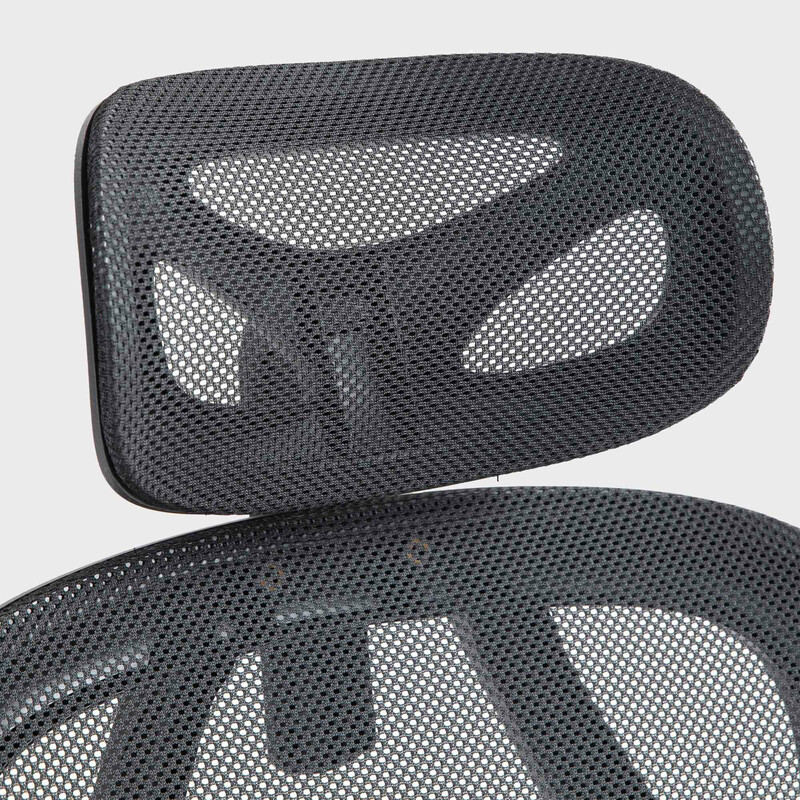 Ergonomisk kontorsstol med justerbart nackstöd och svankstöd