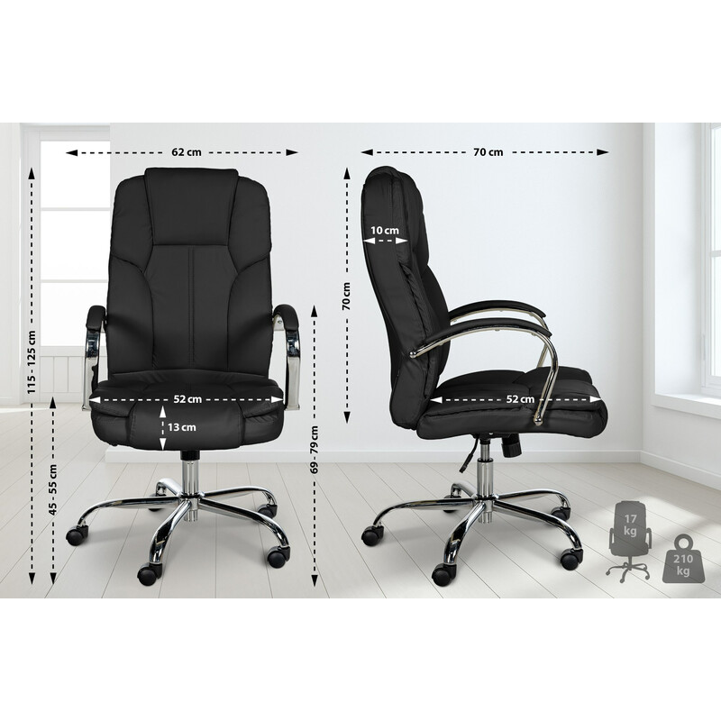 Ergonomisk kontorsstol med justerbar höjd och gungmekanism