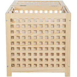 Stilfull tvättkorg i trä med avtagbar tvättpåse