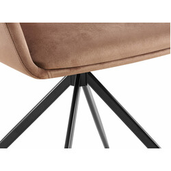 Elegant vridbar matstol i sammet med metallram