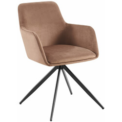 Elegant vridbar matstol i sammet med metallram