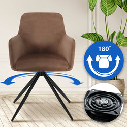 Elegant vridbar matstol i sammet med metallram