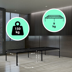 Modern och hållbar metallsäng med förvaringsutrymme