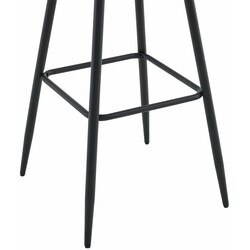 Elegant barstol med quiltat tyg och svart metallram