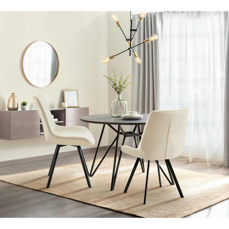 Bekväm och elegant svängbar stol med sammetsklädsel