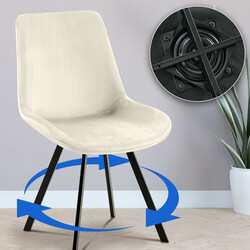 Bekväm och elegant svängbar stol med sammetsklädsel